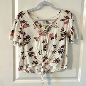 Front tie floral top.